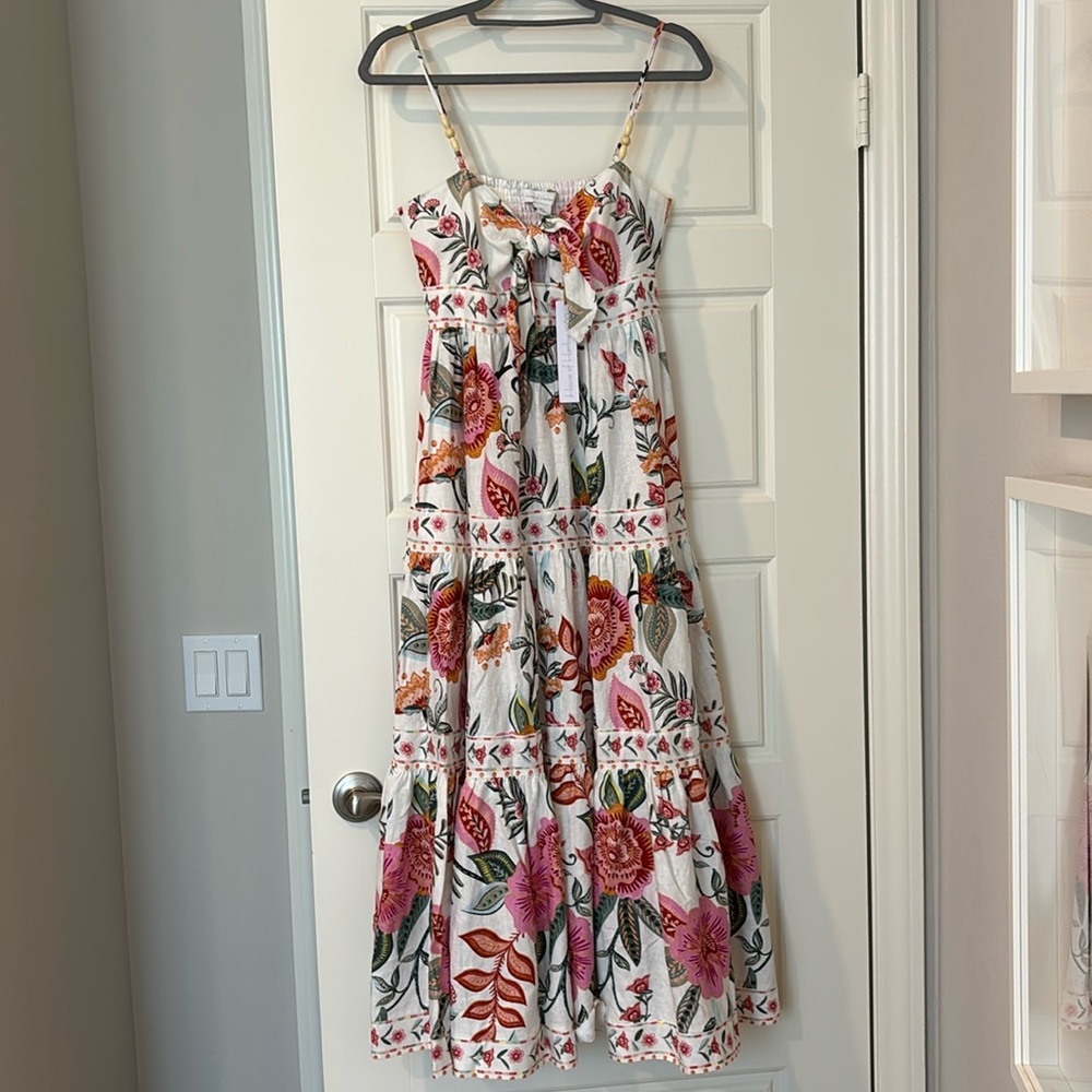 House of Harlow 1960 Front Tie Maxi Tiered Dress